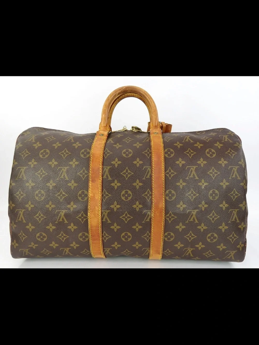 Louis Vuitton Monogram Canvas Keepall Duffel in Brown and Tan